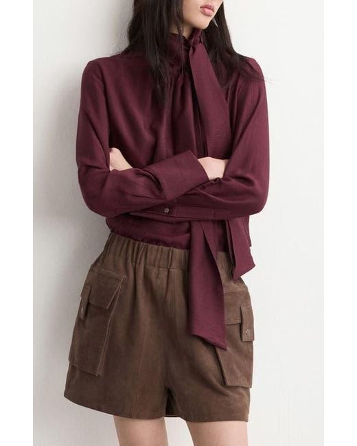 Mango Red Scarf Top