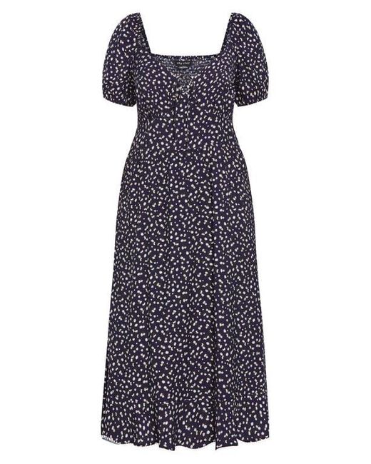City Chic Blue Dress Sky Floral Midi Dress
