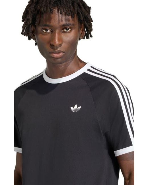 Adidas Black 3-Stripes Cotton T-Shirt for men