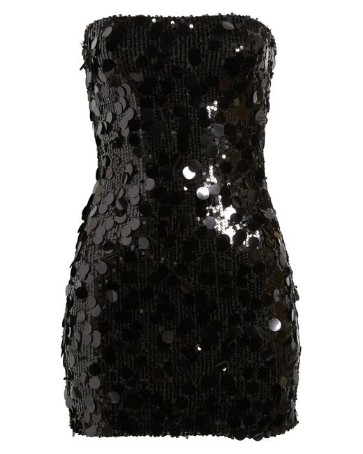 Edikted Black Samba Sequin Strapless Minidress