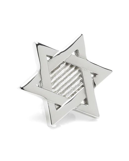 Cufflinks Inc. Metallic Star Of David Lapel Pin for men