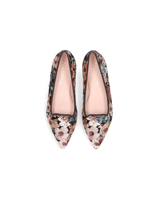Pretty Ballerinas Pink Pointed Toe Sequinned Loafer