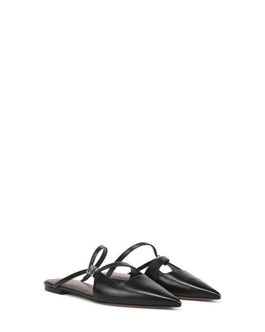Vince Black Gilia Strappy Pointed Toe Flat Mule