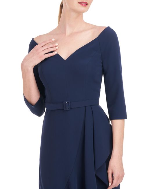 Kay Unger Blue Isolde Column Gown