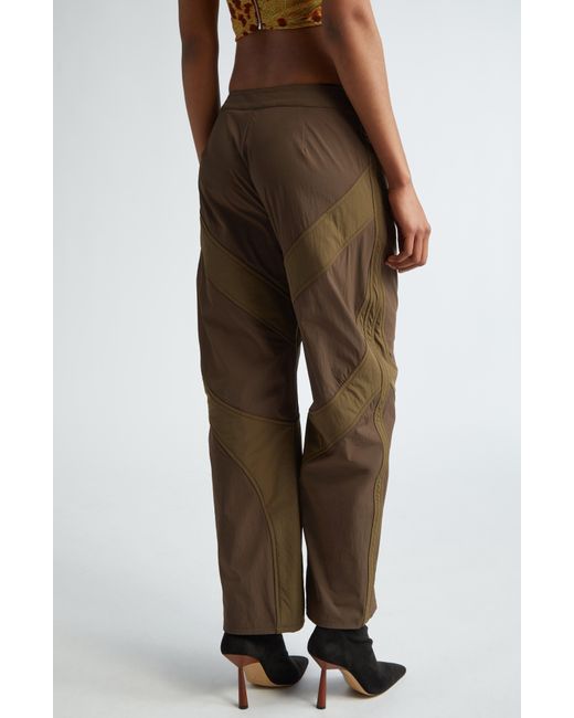 Miaou Brown Casey Belted Colorblock Pants