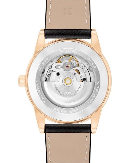 Movado Black Museum Classic Automatic Leather Strap Watch, 40Mm for men
