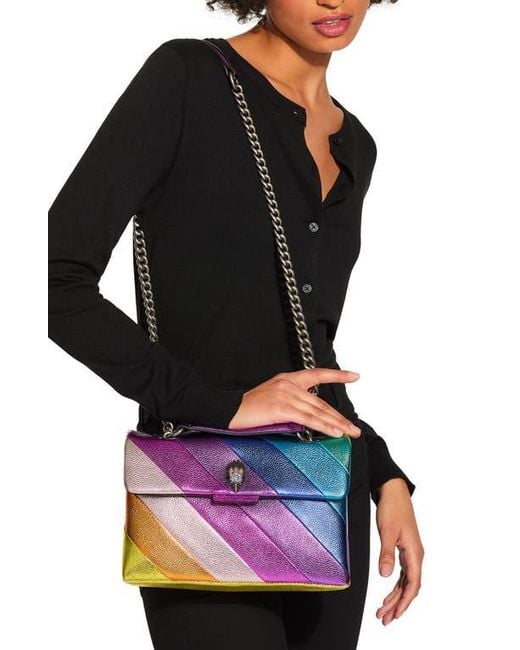 Kurt Geiger Purple Large Kensington Leather Crossbody Bag