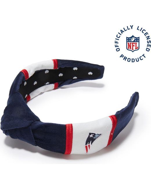 Lele Sadoughi Blue New England Patriots Embroidered Knotted Headband
