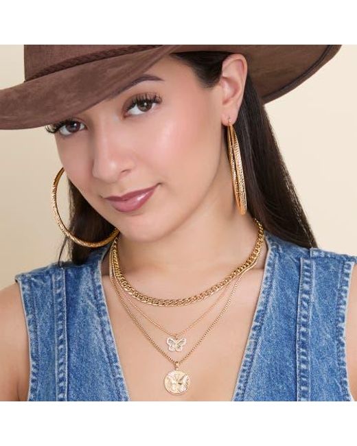 Jessica Simpson Metallic 3-Piece Butterfly Necklace