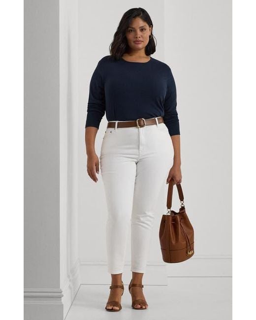 Ralph Lauren Blue Long Sleeve Stretch Cotton Tee