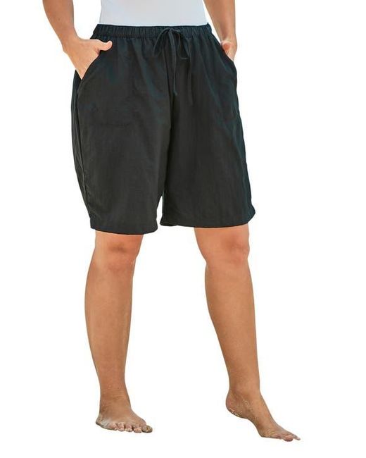 Swim 365 Black Taslon Cover Up Board Shorts With Built-In Brief