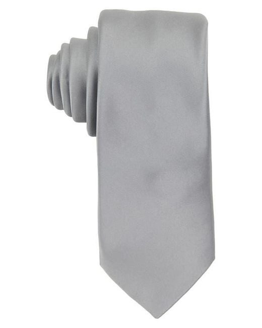 Brooklyn Brigade Gray Solid Satin X-Long Tie for men