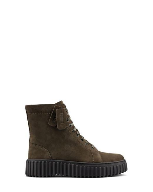 Clarks Green Torhill Rise Zip Combat Boot