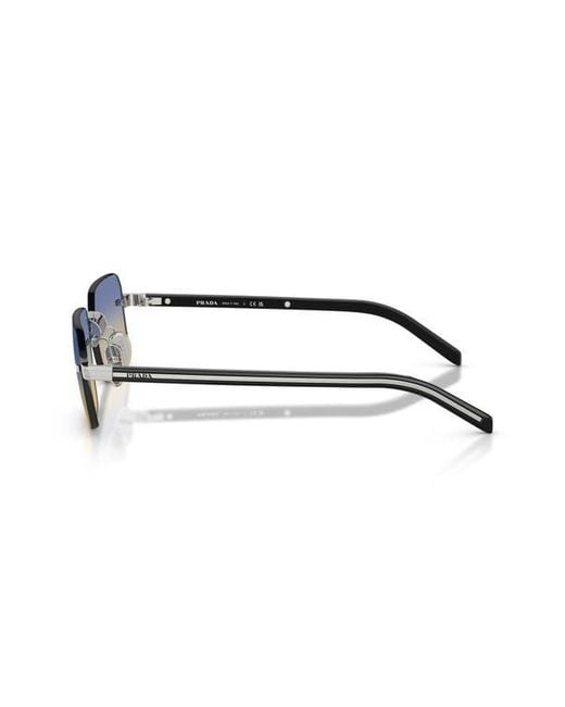 Prada Blue 55Mm Gradient Rectangular Sunglasses for men