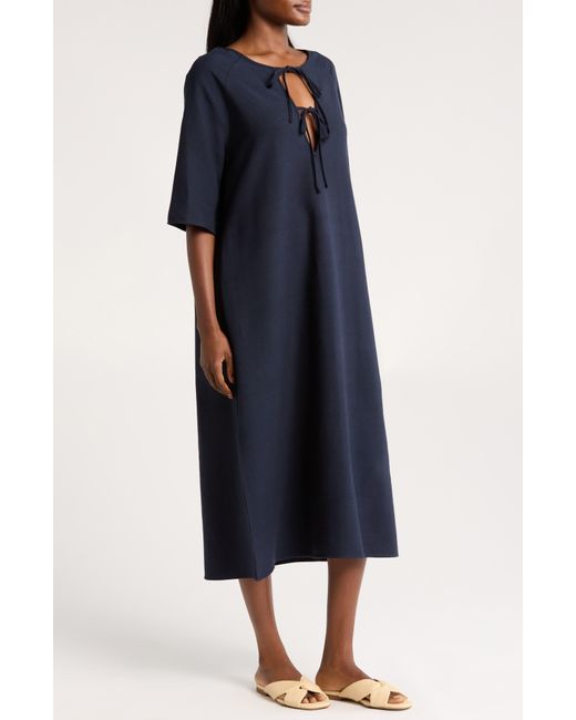 Nordstrom Blue Tie Keyhole Cover-up Midi Dress