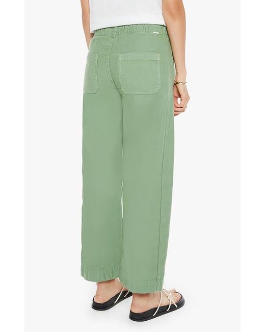 Mother Green The Drawn Half Pipe Cotton Drawstring Pants