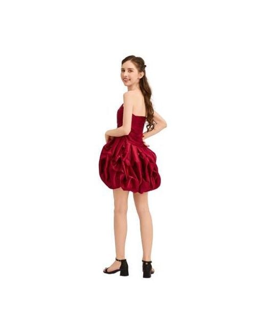 Tulle Red Dramatic Flare Dress