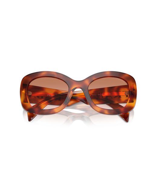 Prada Brown 54mm Oval Gradient Sunglasses for men