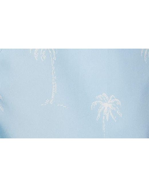 Eton of Sweden Blue Palm Tree Print Swim Trunks for men
