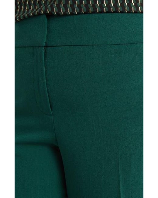Kasper Green Flat Front Slim Pants