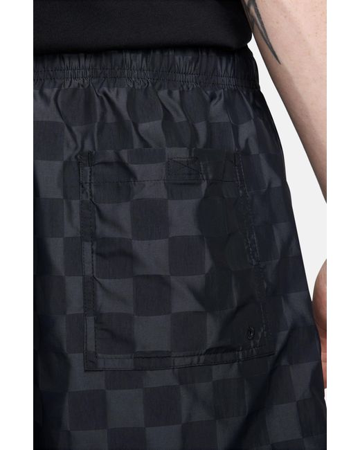Nike Black Club Flow Check Nylon Shorts for men