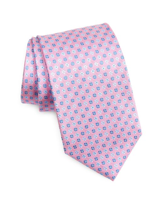 David Donahue Pink Neat X-long Silk Tie for men