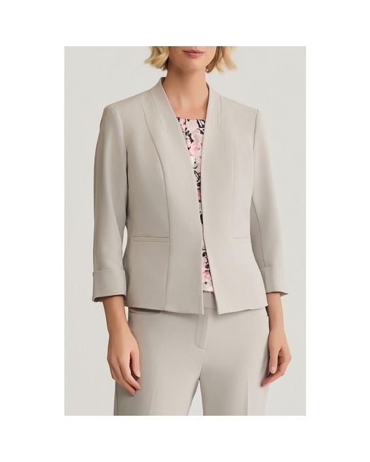 Kasper Gray Cuff Sleeve Jacket