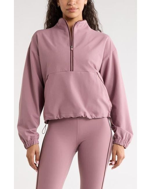 Zella Red Piped Half Zip Pullover