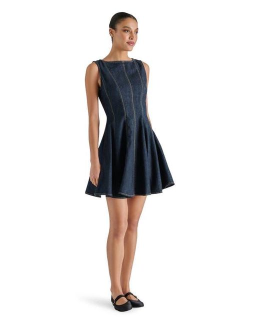Steve Madden Blue Nili Denim Fit & Flare Minidress