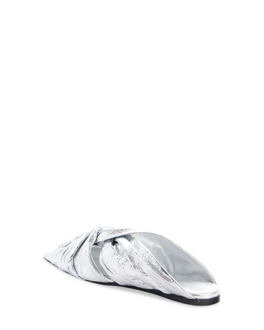 Givenchy White Twist Babouche Pointed Toe Metallic Mule