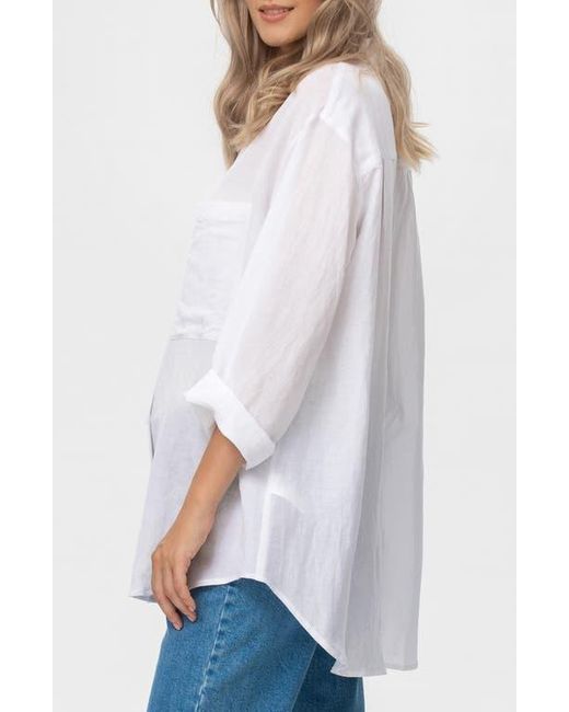 PIETRO BRUNELLI MATERNITY White Button Down Maternity Shirt