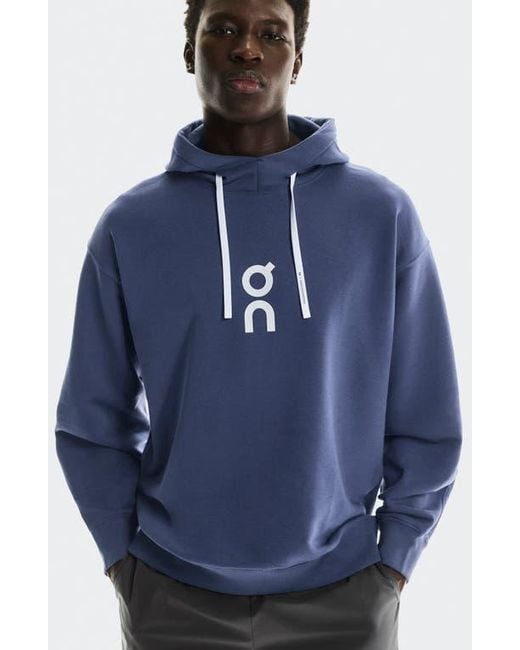 On Shoes Blue Club Oversize Organic Cott Blend Hoodie for men