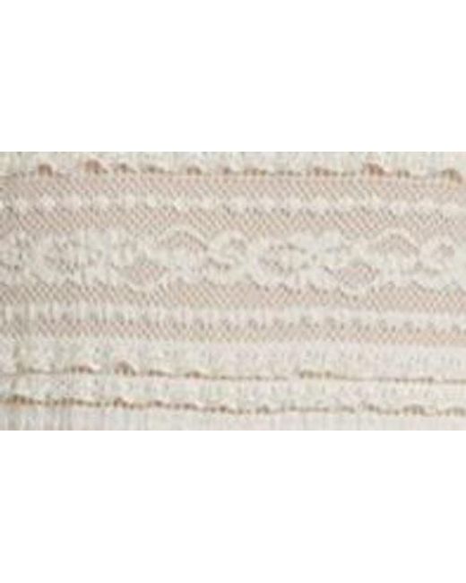 Eliza J Natural Mixed Media Embroidered Lace Maxi Dress