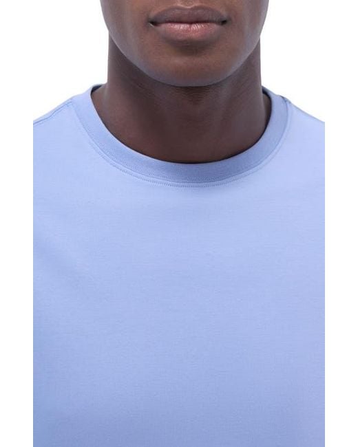 Bugatchi Blue Hank Solid Pima Cotton T-Shirt for men
