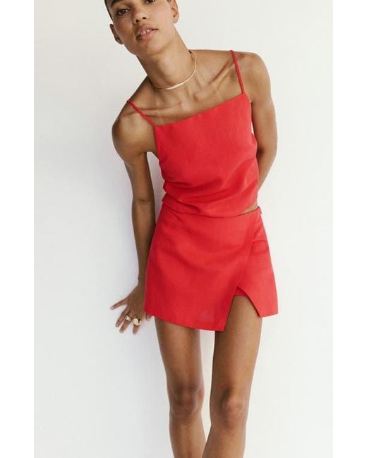 Mango Red Wrap Miniskirt