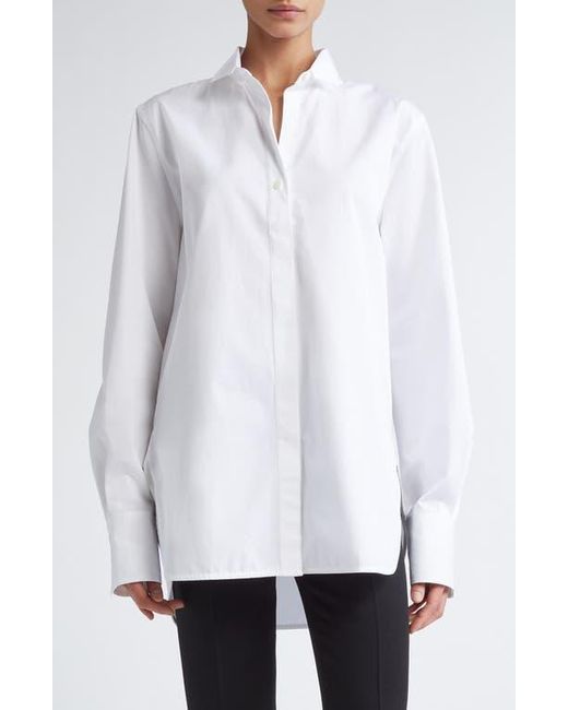 Totême  White Wingtip Collar Organic Cotton Poplin Button-Up Shirt