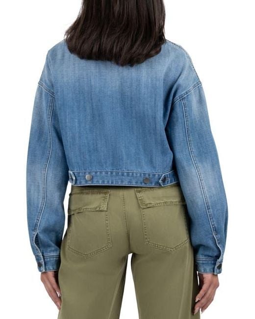 Kut From The Kloth Blue Luna Oversize Crop Denim Jacket
