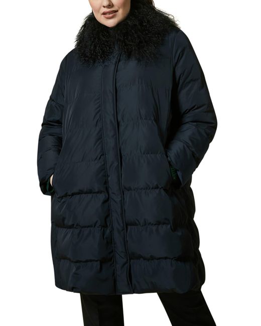 Marina Rinaldi Perfetto Puffer Jacket With Removable Faux Fur Collar in ...