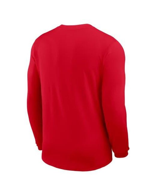 Nike Red Georgia Bulldogs 2025 Sideline Coach Uv Performance Long Sleeve T-Shirt for men