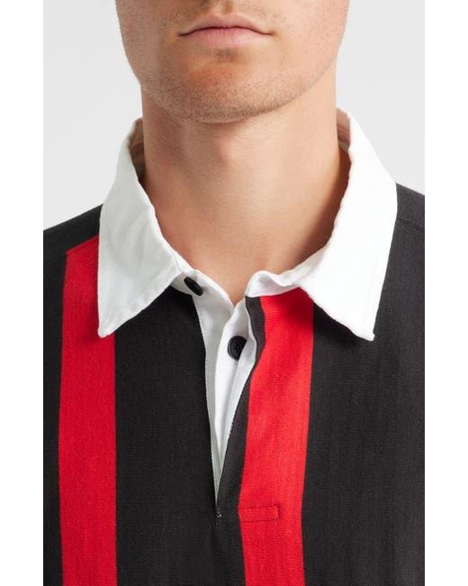 Obey Red Landon Stripe Rugby Shirt for men