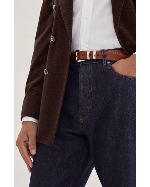 Brunello Cucinelli Blue Iconic Fit Five-Pocket Trousers for men