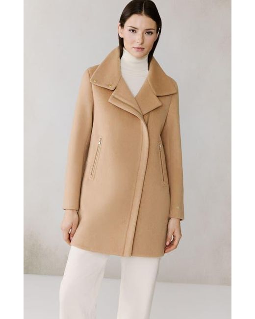 SOIA & KYO Natural Abbi Wool Blend Coat With Removable Quilted Puffer Bib