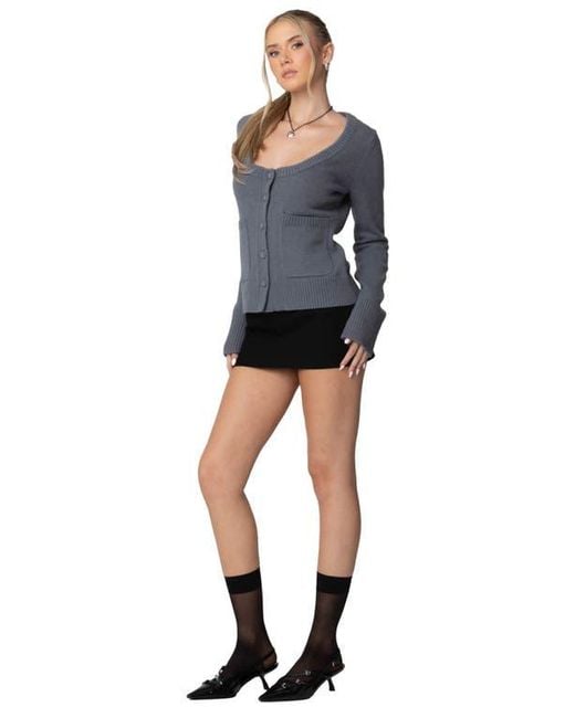 Edikted Black Daphnee Patch Pocket Cardigan