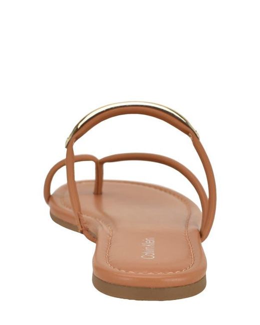 Calvin Klein Brown Bienna Toe Loop Sandal