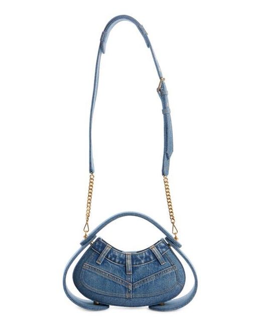 Balmain Blue Medium Jolie Madame Denim Top Handle Bag