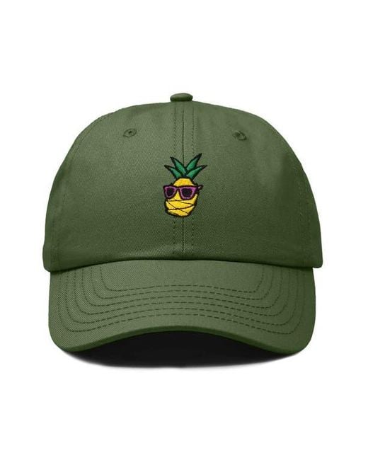 Alix Green Pineapple Embroidered Dad Hat for men