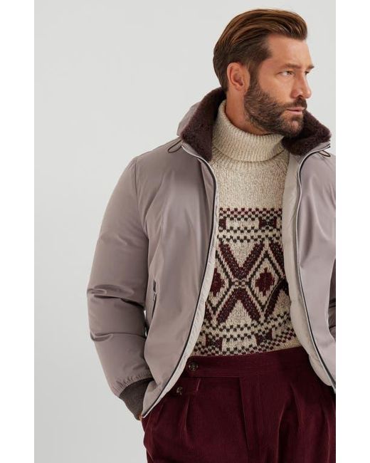 Brunello Cucinelli Brown Nylon Down Jacket for men