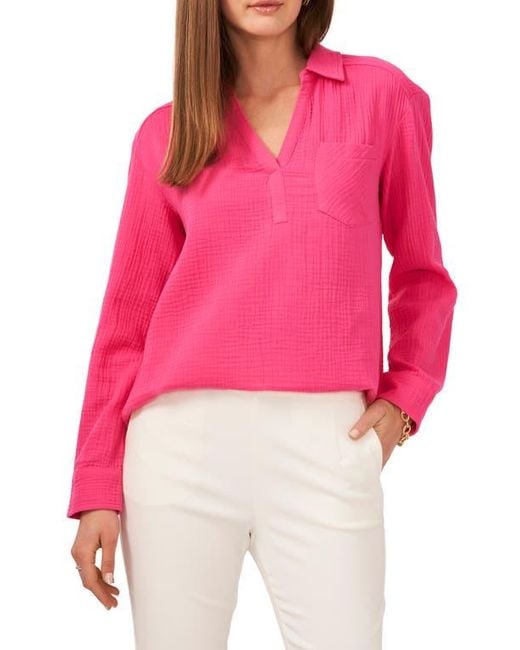 Chaus V-Neck Collared Blouse