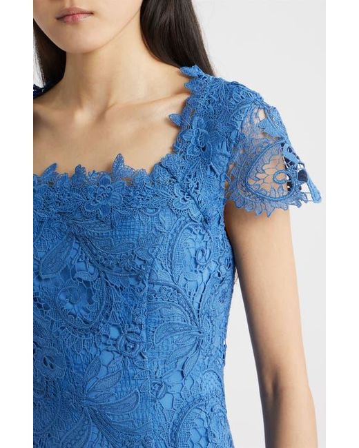 tahari blue lace dress Elie Tahari Bellamy Long Sleeve Lace Dress Blue/Black Size 4 NEW Celebrity Owned