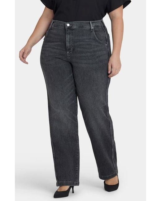 NYDJ Black Brooke High Waist Loose Straight Leg Jeans